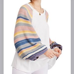 NWOT Free People balloon sleeve knit top. Sz. XS